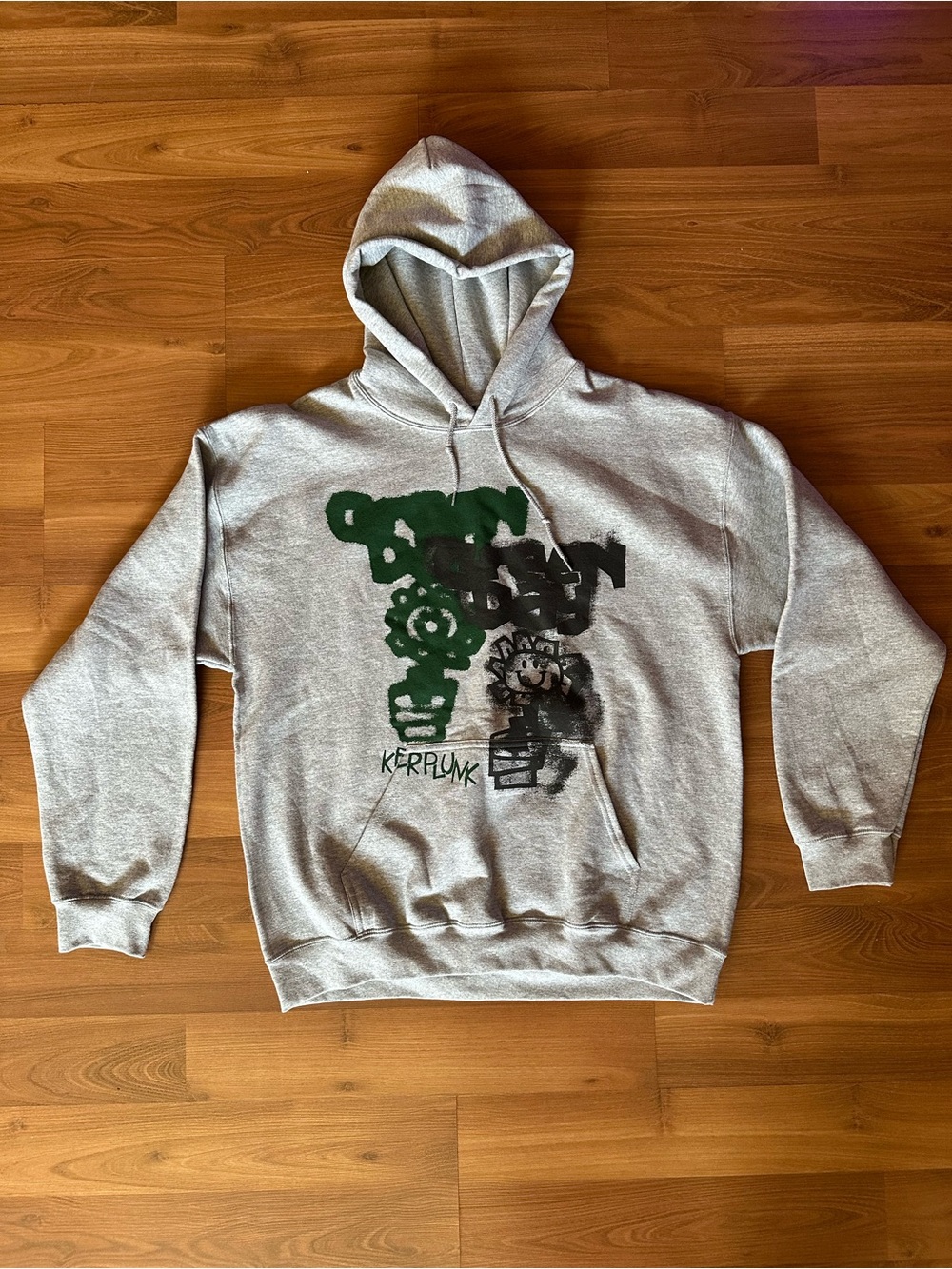 Green Day Kerplunk Graphic Hoodie Sweatshirt with Green & Black Print